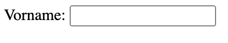 Ein Beispiel-Formularfeld zum Eintrag eines Vornamens.